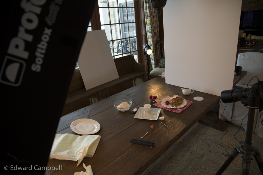 Photography of pancakes for a cookbook concept.