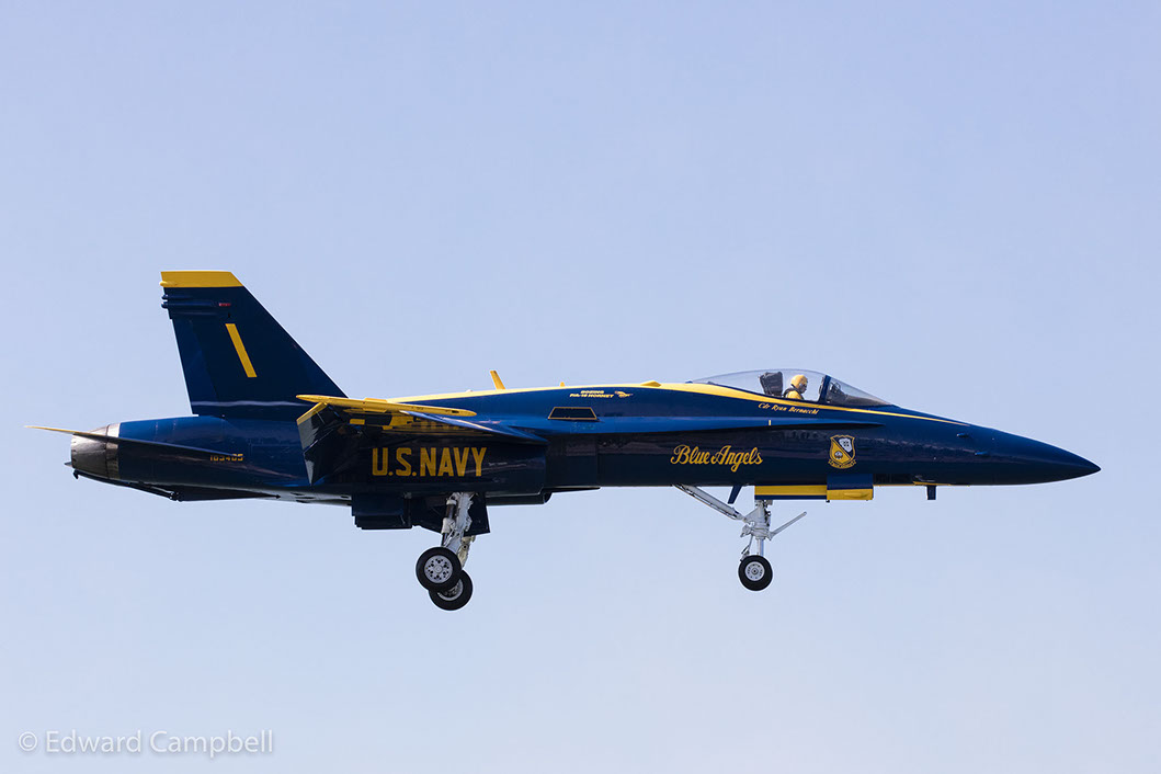 Blue Angels Commanding Officer Commander Ryan Bernacchi at the U.S. Navy Blue Angels performance at the 2016 Cleveland National Air Show