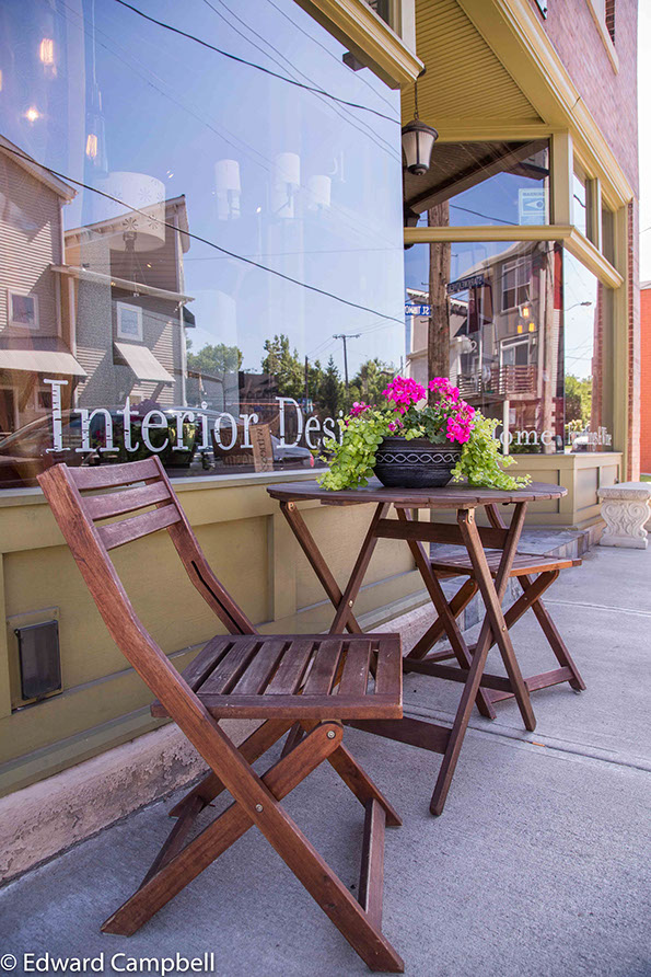 The Interior Design Home storefront reflects the charm of the Tremont neighborhood in Cleveland, Ohio