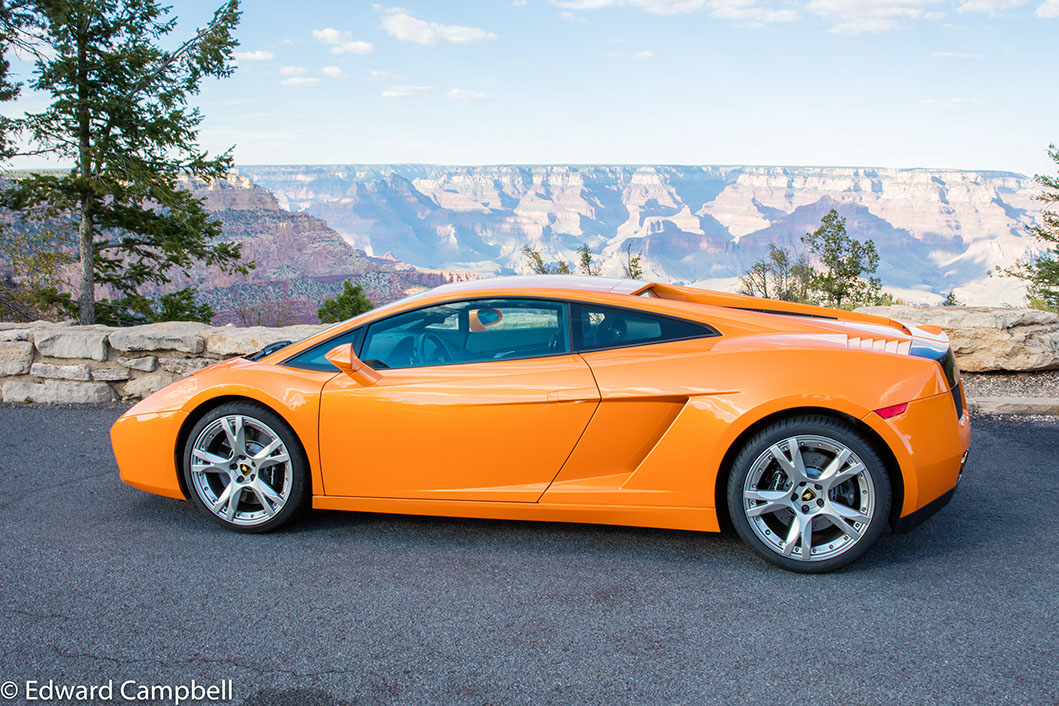 Lamborghini Gallardo at the South Rim of the Grand Canyon