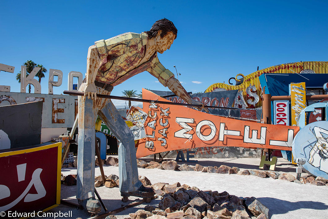 Pool Player from Doc and Eddy's Pool Hall at the Neon Museum in Las Vegas
